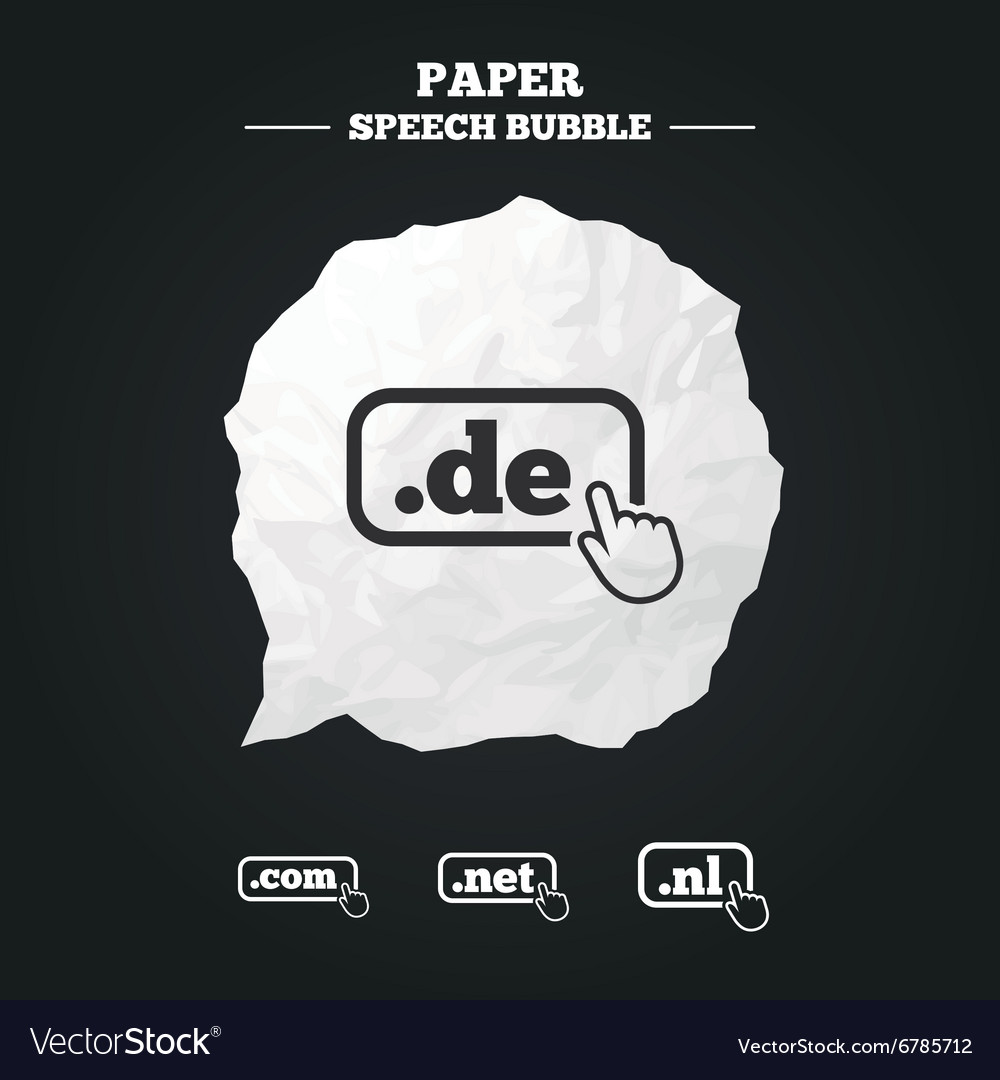 Top-level domains signs de com net and nl