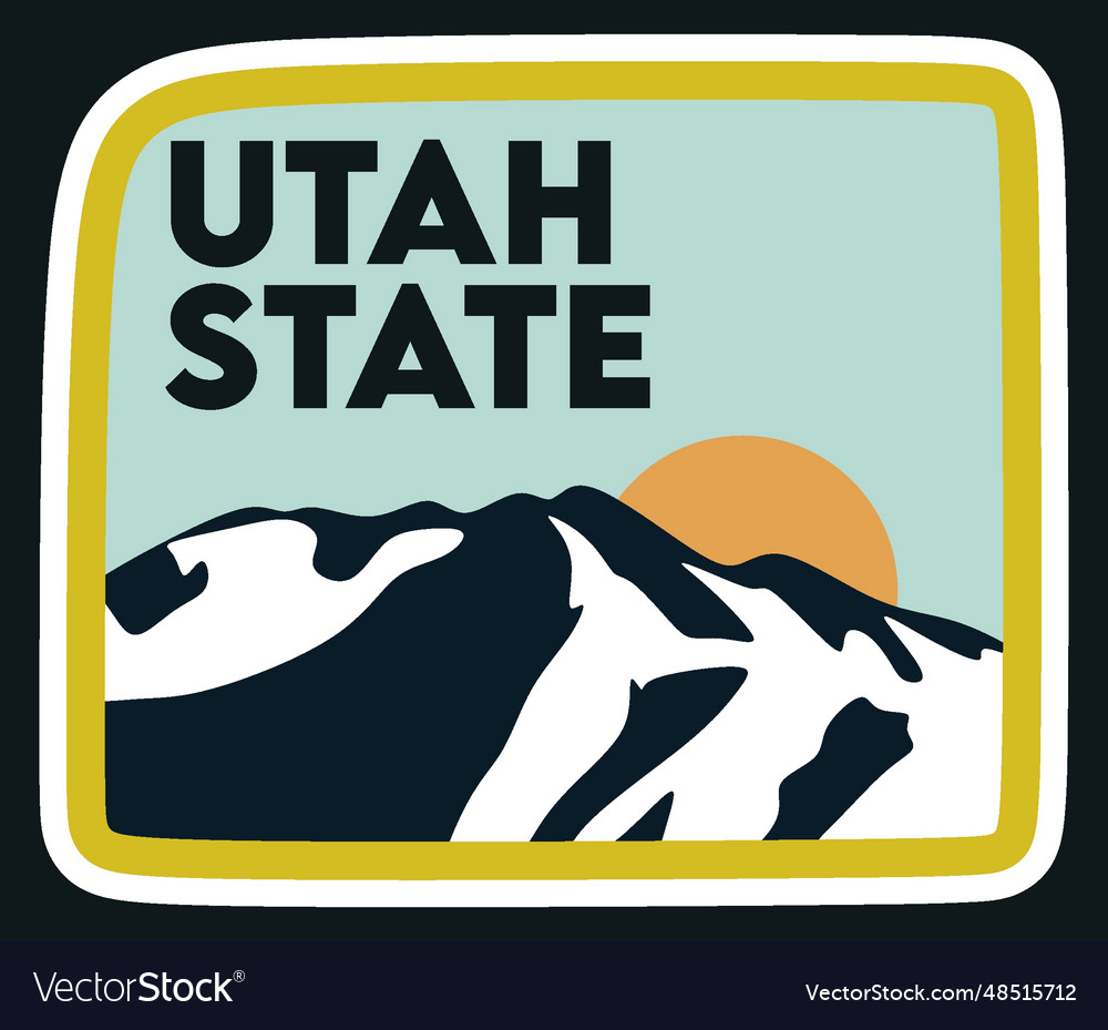 Utah state with black background Royalty Free Vector Image