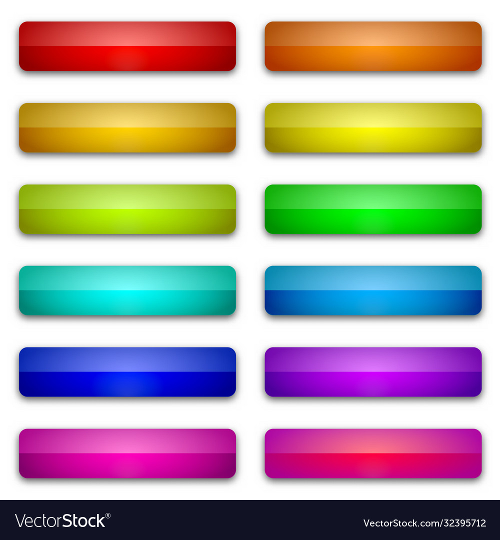 Web glossy buttons with shadow bright Vector Image Web glossy buttons with shadow bright