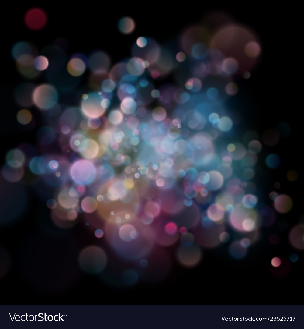 Abstract defocused circular color bokeh on dark Vector Image Abstract defocused circular color bokeh on dark