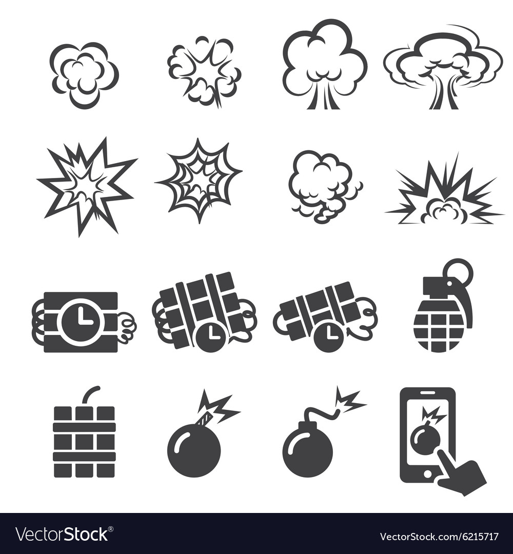 Blast icon set Royalty Free Vector Image - VectorStock