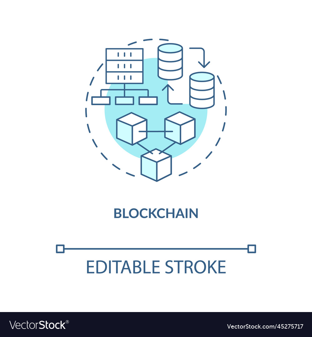 Blockchain türkis Konzept-Ikone