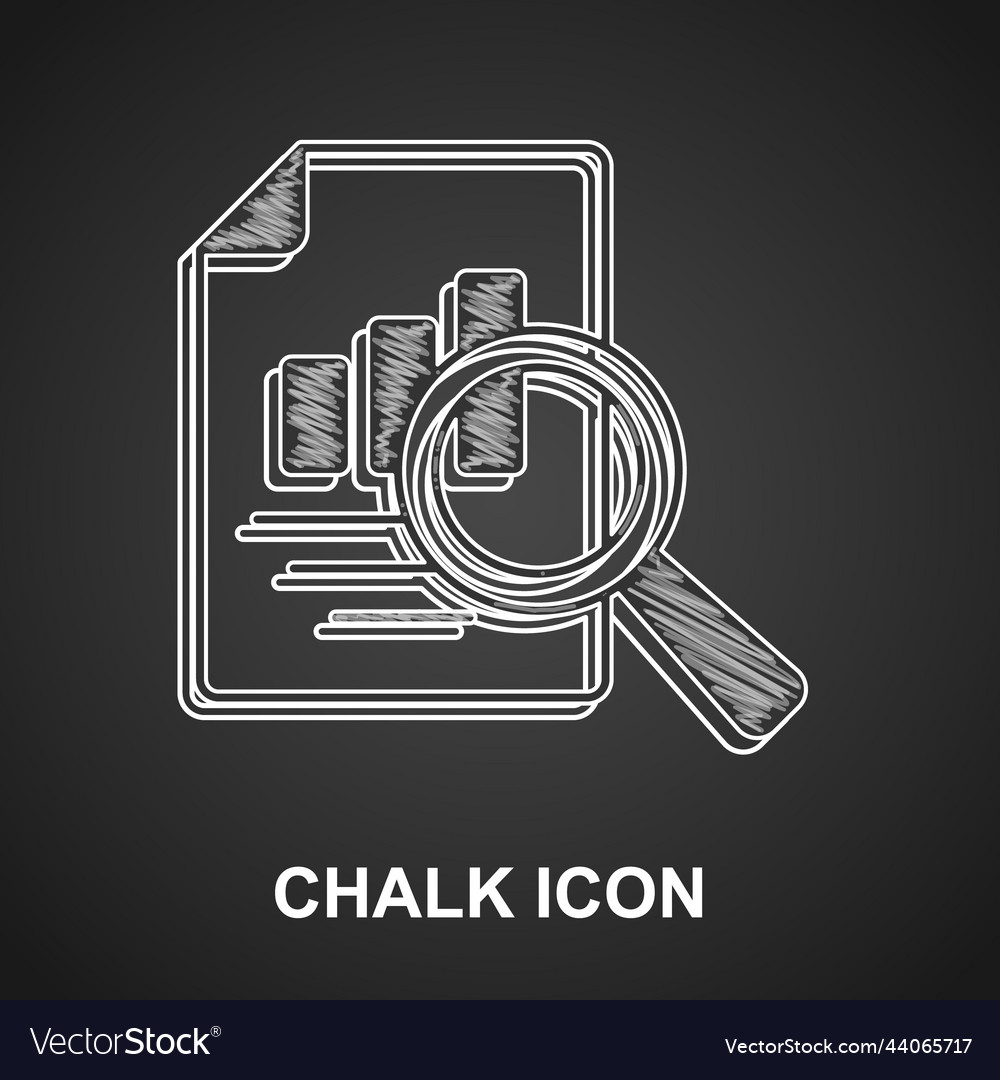 Chalk document with graph chart icon isolated