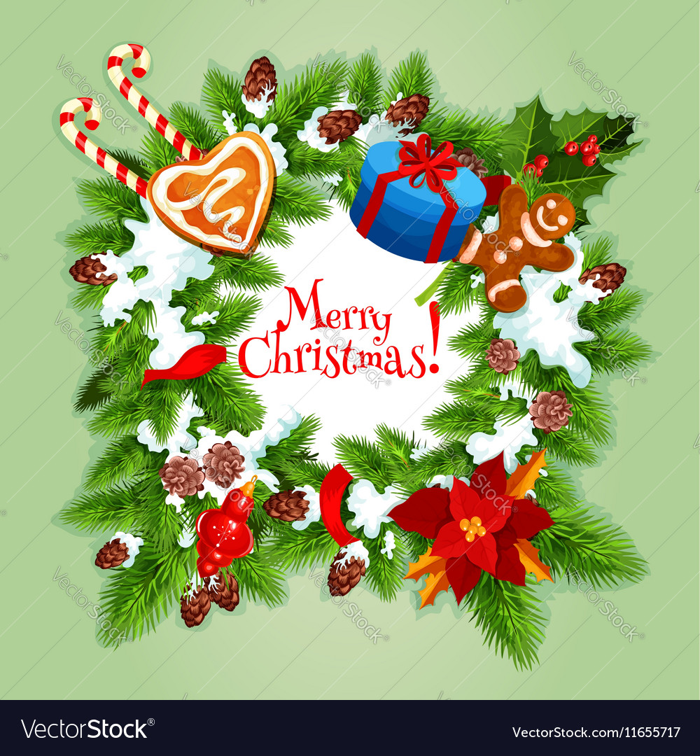 Christmas day greeting card or poster design Vector Image