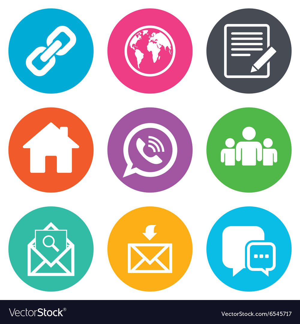 Communication icons contact mail signs Royalty Free Vector