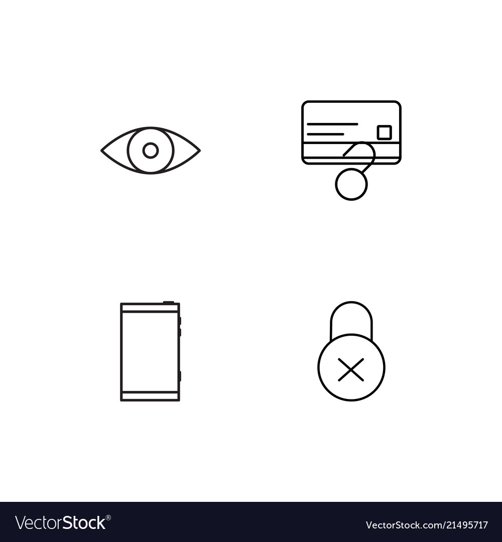 Cyber security linear icons set simple outline