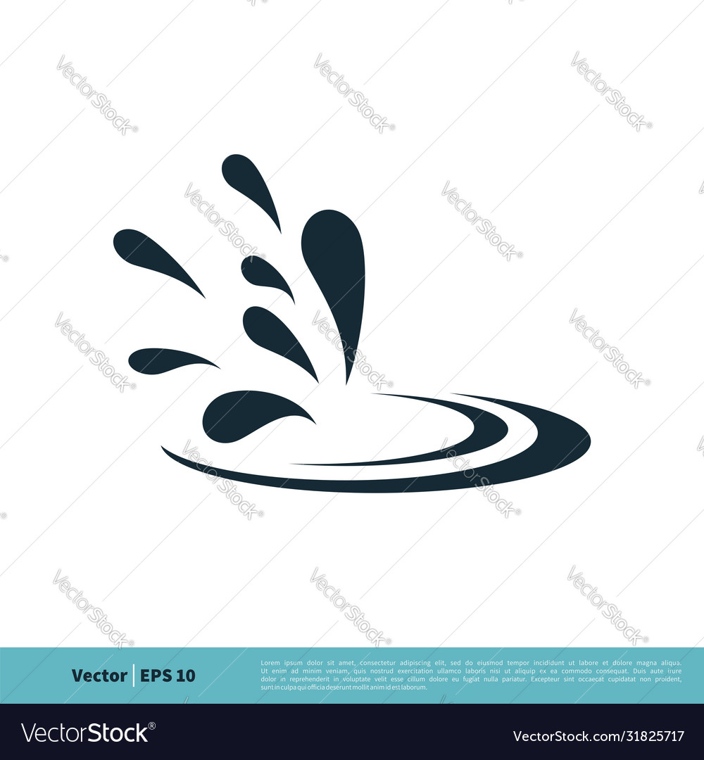 Drop water splash icon logo template design Vector Image