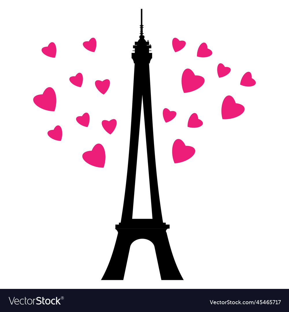 Eiffel Tower with Hearts