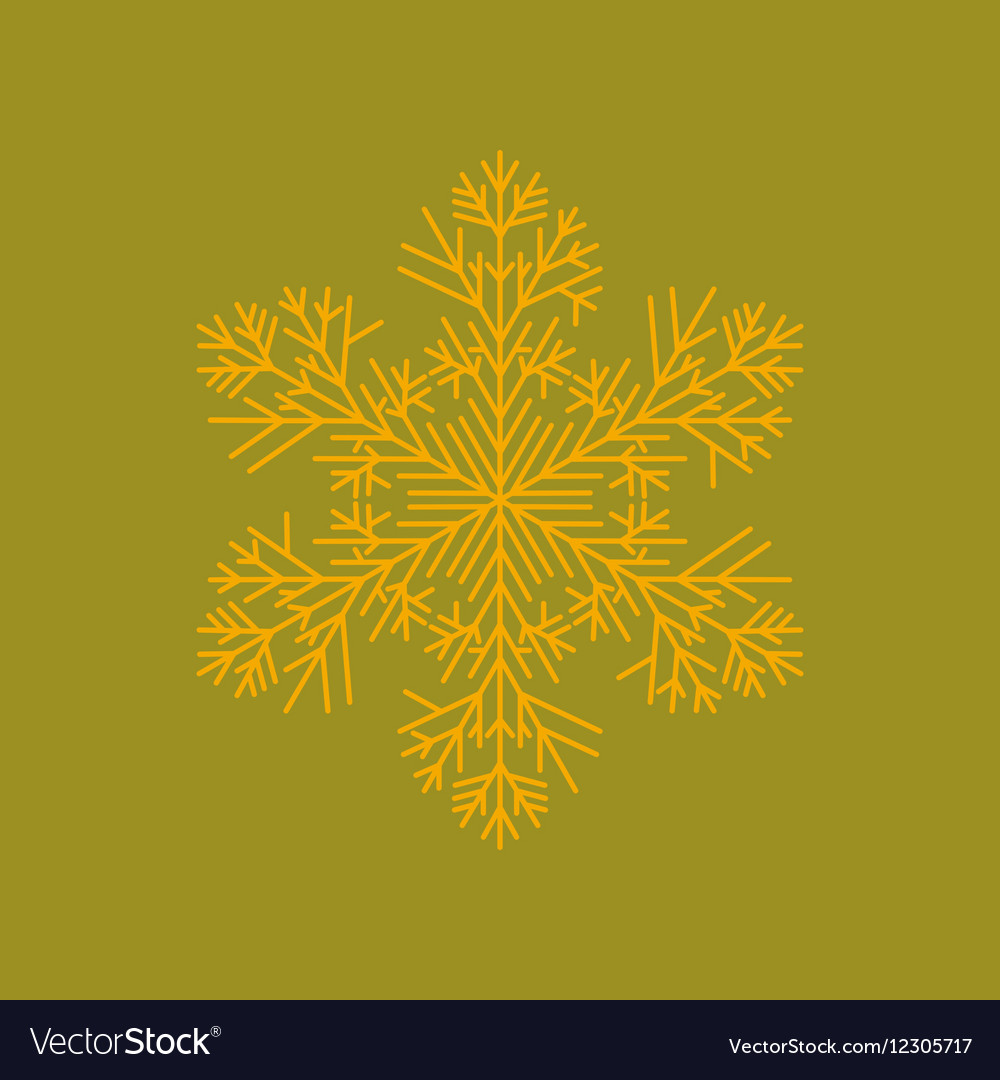 Flat on background of snowflake