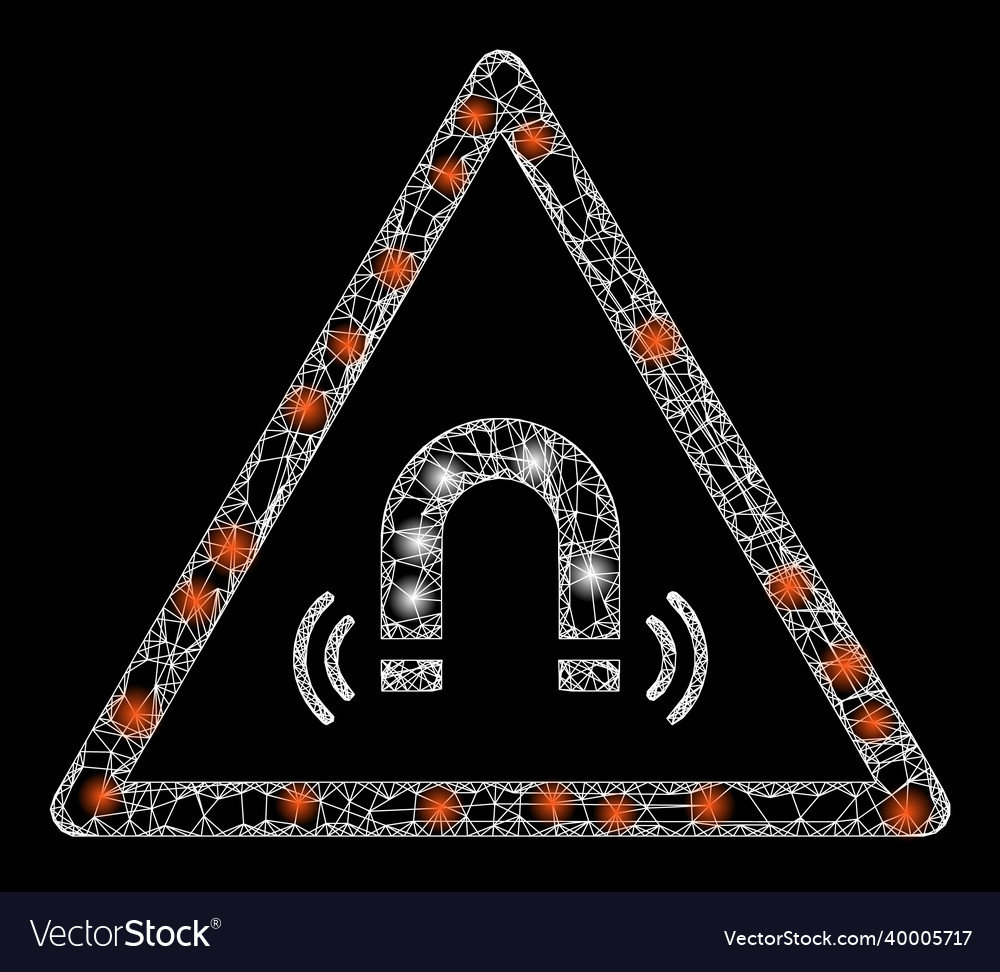 Glowing net mesh magnet field warning with light