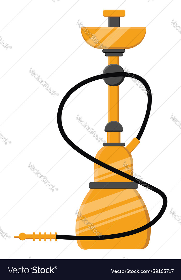 Golden hookah on white background Royalty Free Vector Image