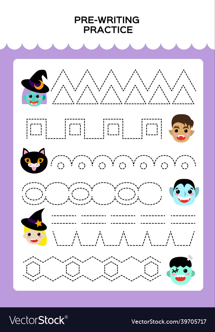 Happy halloween trace game for kids with monsters Vector Image