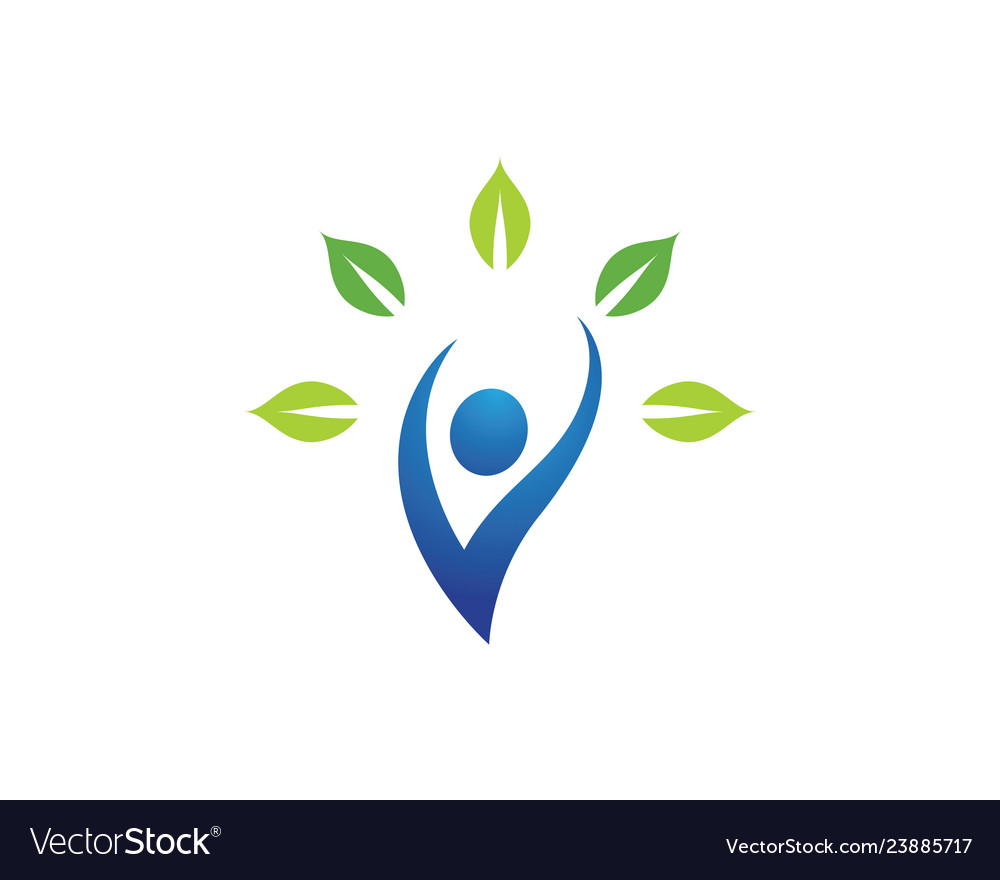 Human character logo sign Royalty Free Vector Image