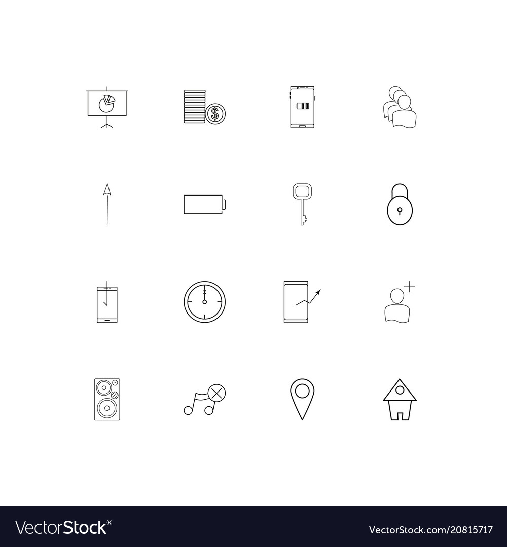 Internet of things linear thin icons set outlined
