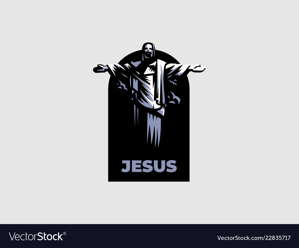 Jesus raised his hands in prayer Royalty Free Vector Image