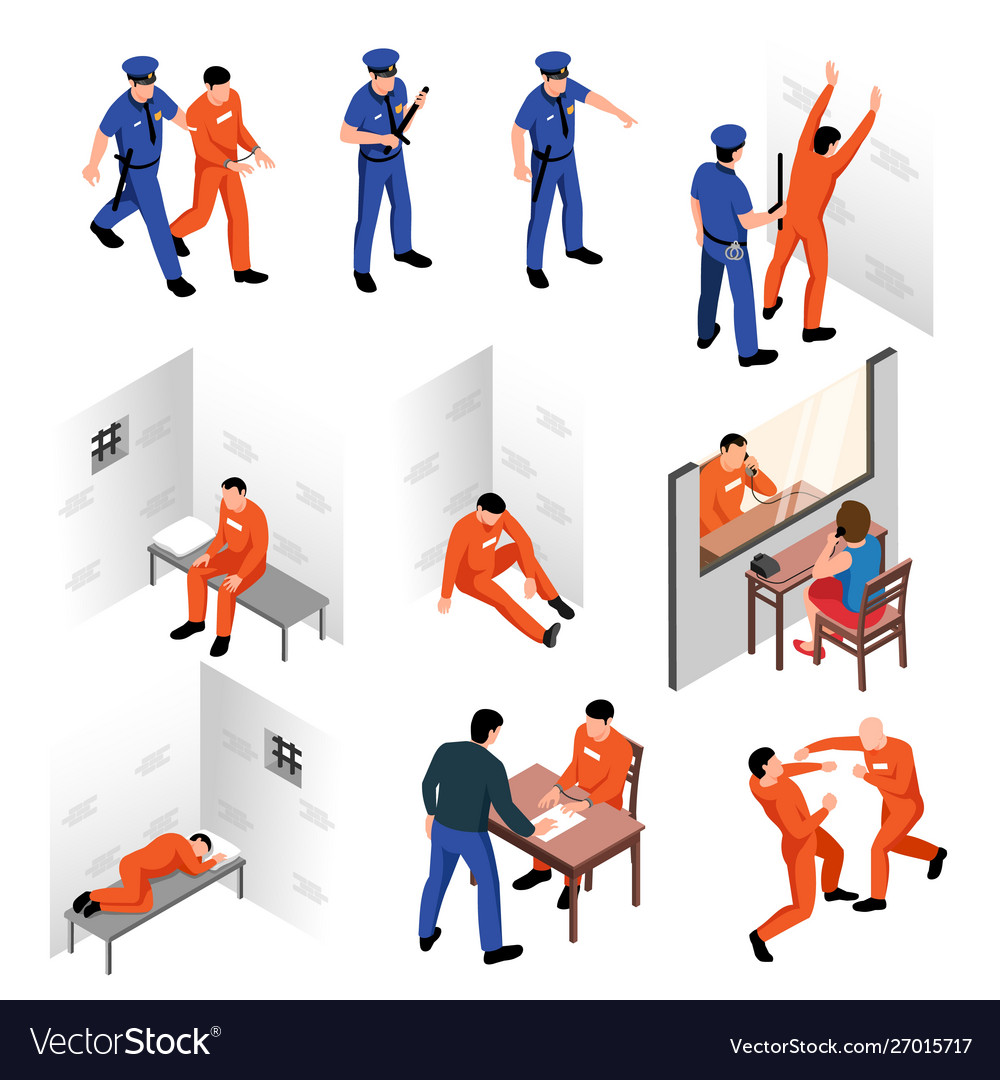 Prison isometric set