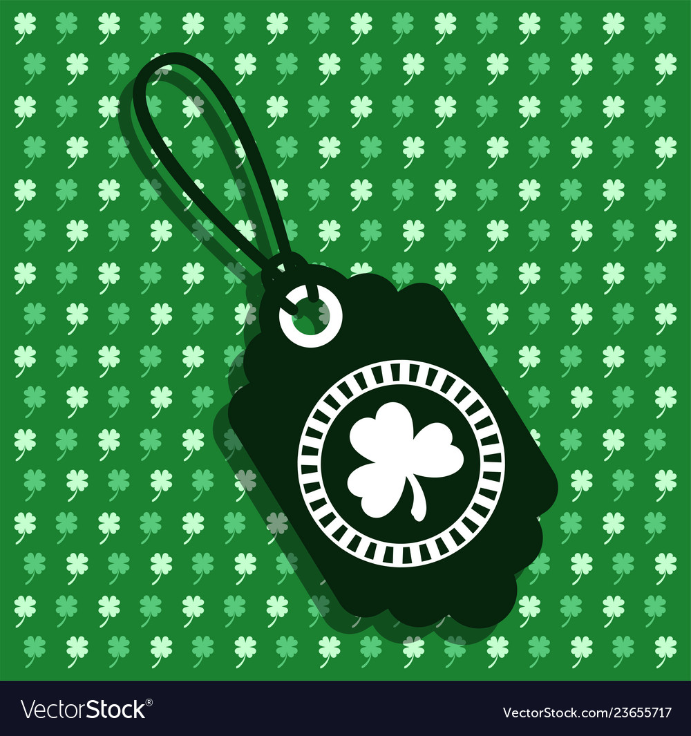 Saint patricks day tag hanging with green