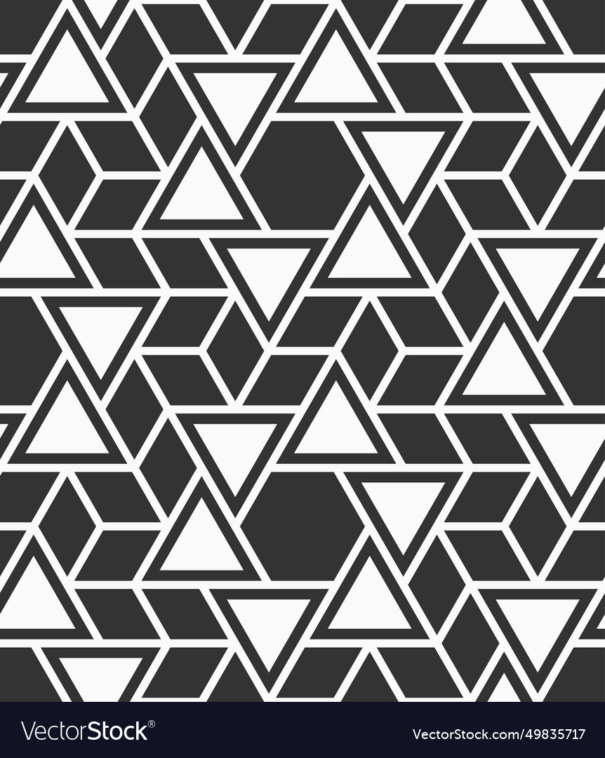 Seamless pattern hexagons triangles