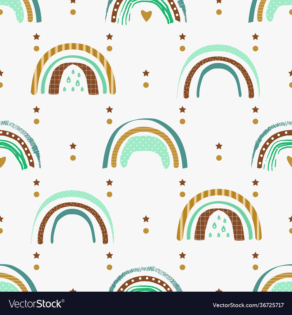 Seamless pattern with abstract rainbows vector image Seamless pattern with abstract rainbows