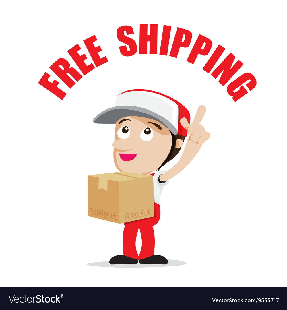Smile delivery man handling the box and package