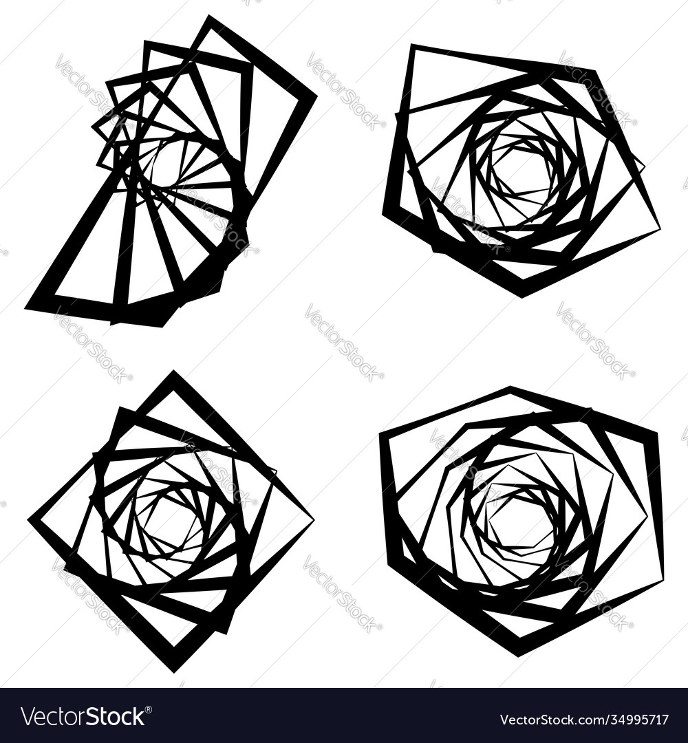 Spiral swirl twirl element set abstract