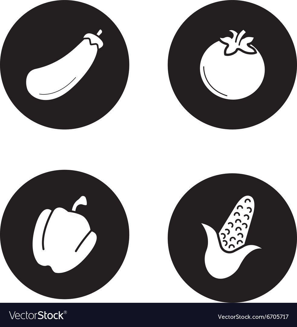 Vegetables icons set