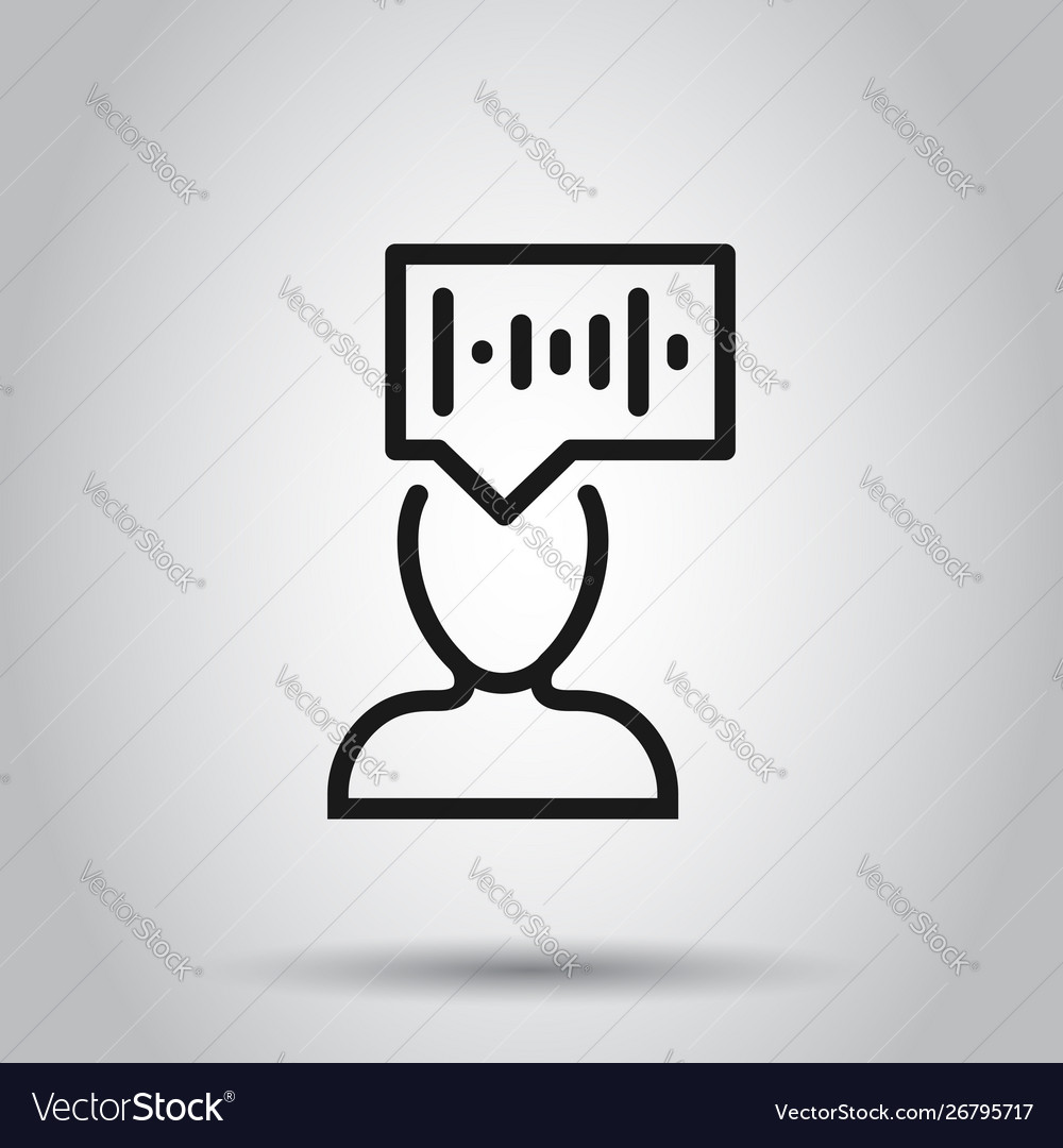 Voice recognition icon in flat style