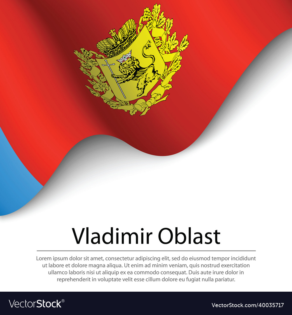 Waving flag of vladimir oblast is a region