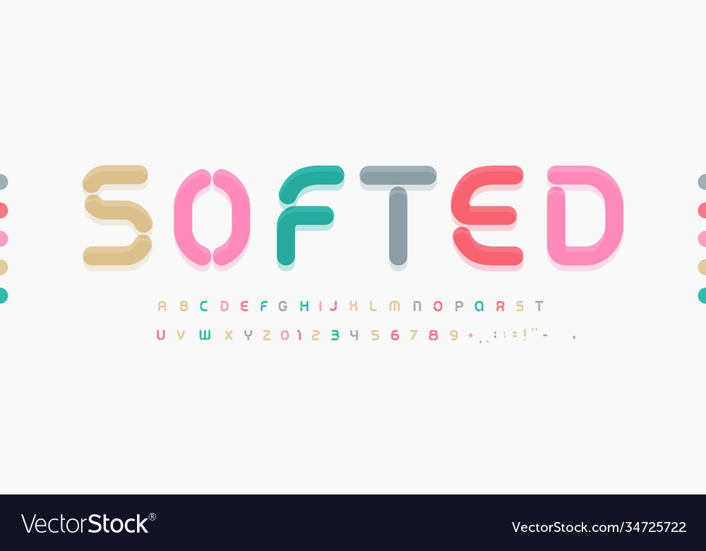 Awesome softed alphabet soft rounded font