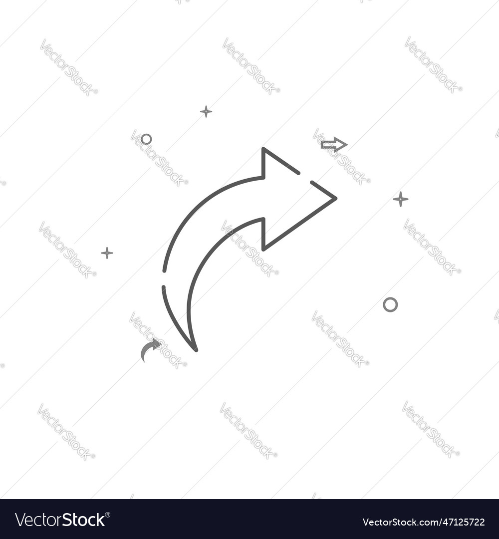 Bent arrow pointing right simple line icon symbol