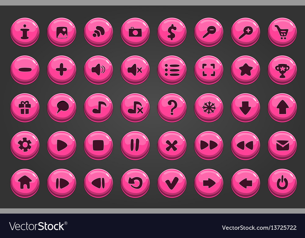 Big set of button vector image Big set of button