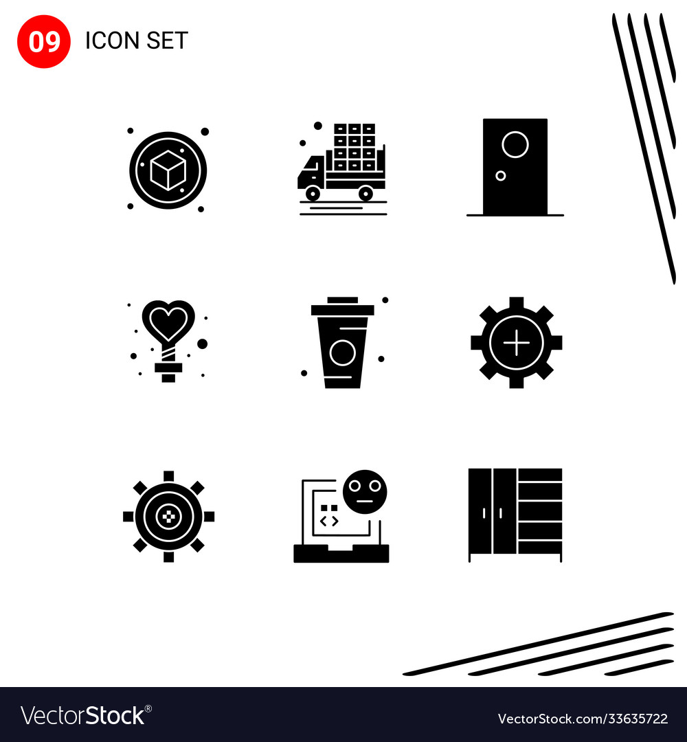 Editable line pack 9 simple solid glyphs