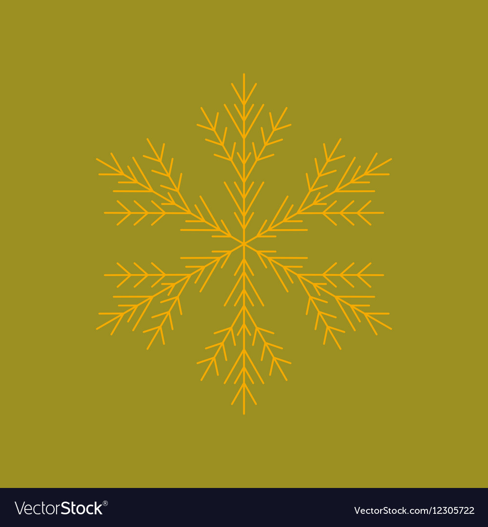 Flat on background of snowflake