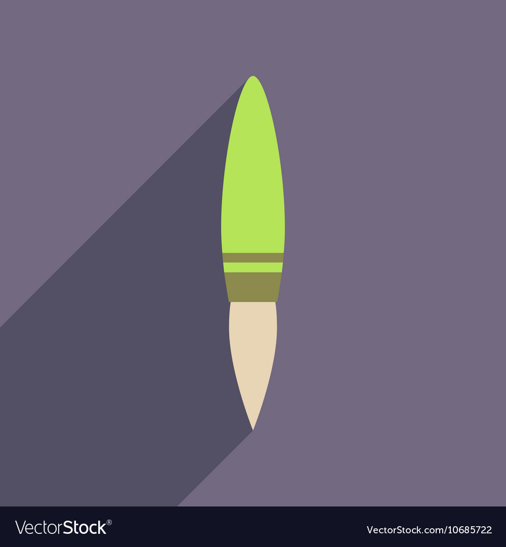 Flat web icon with long shadow rocket