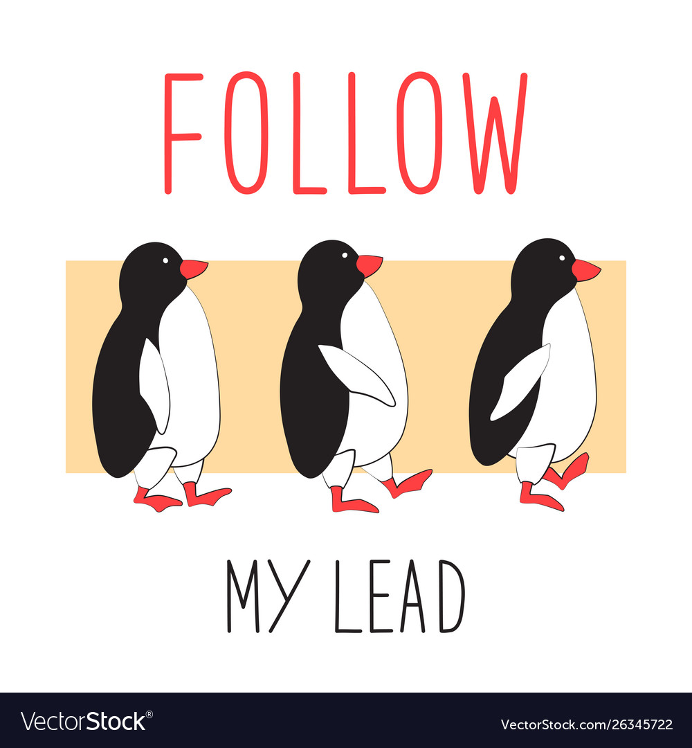 You follow each. Пингвин принт one friend each other.