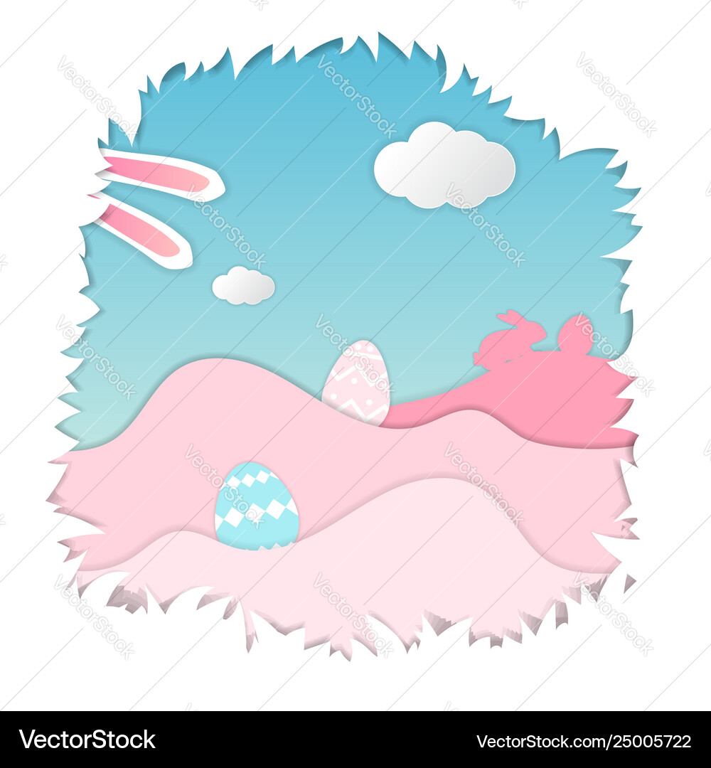 Happy easter cute bunny eggs Royalty Free Vector Image