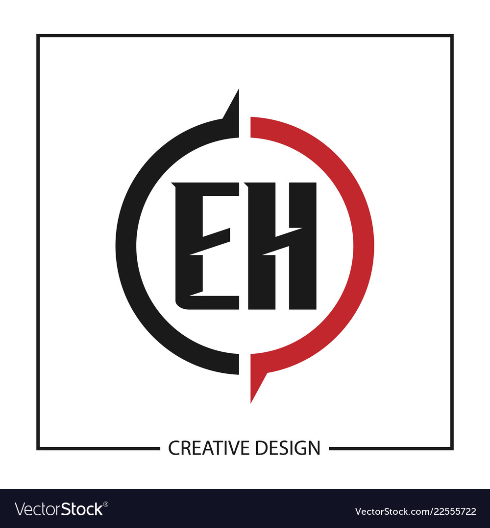 Initial letter eh logo template design