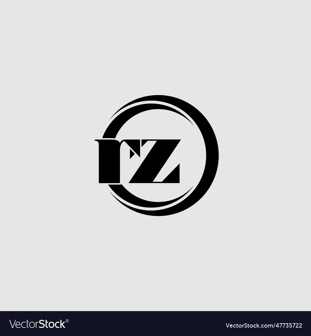 Letters rz simple circle linked line logo