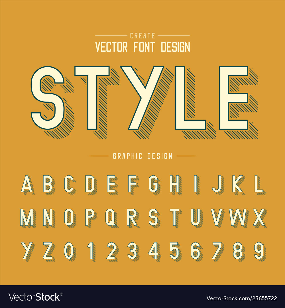 Line shadow font and alphabet style typeface Vector Image