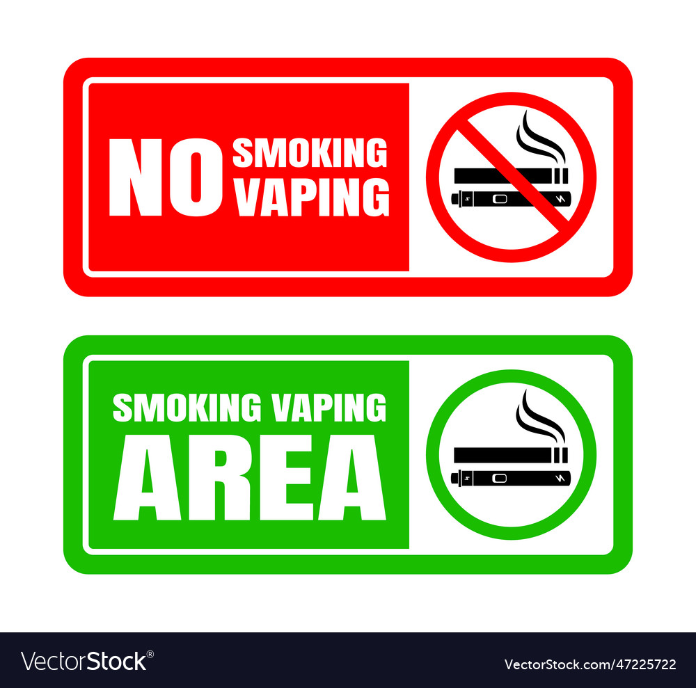 No smoking vaping and area sign set