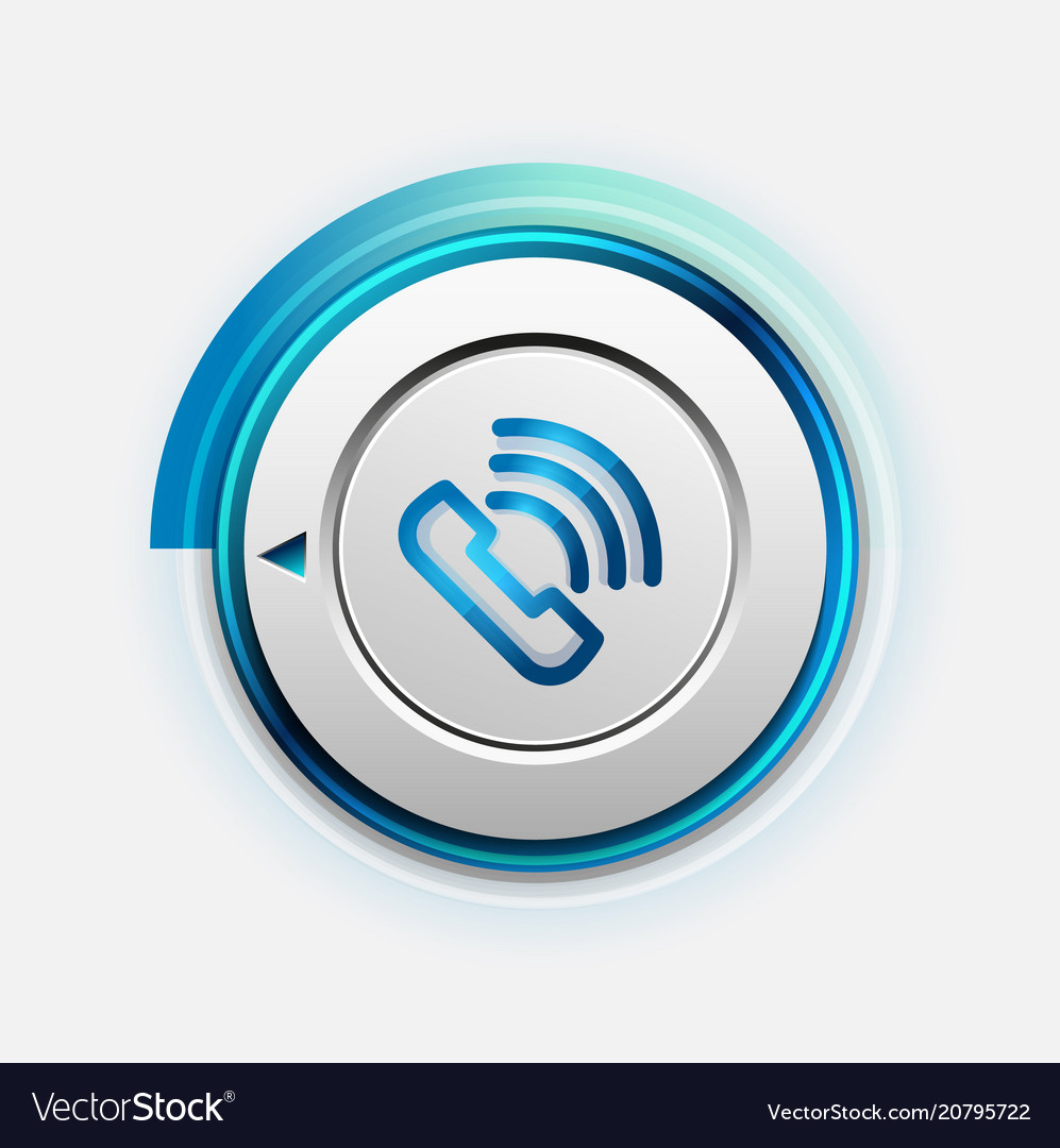 Phone button call support idea Vector Image Phone button call support idea