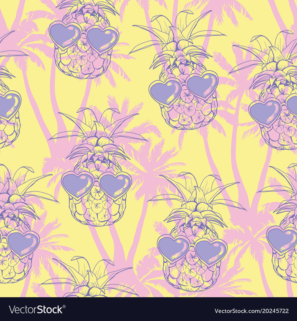 Pineapples background seamless pattern
