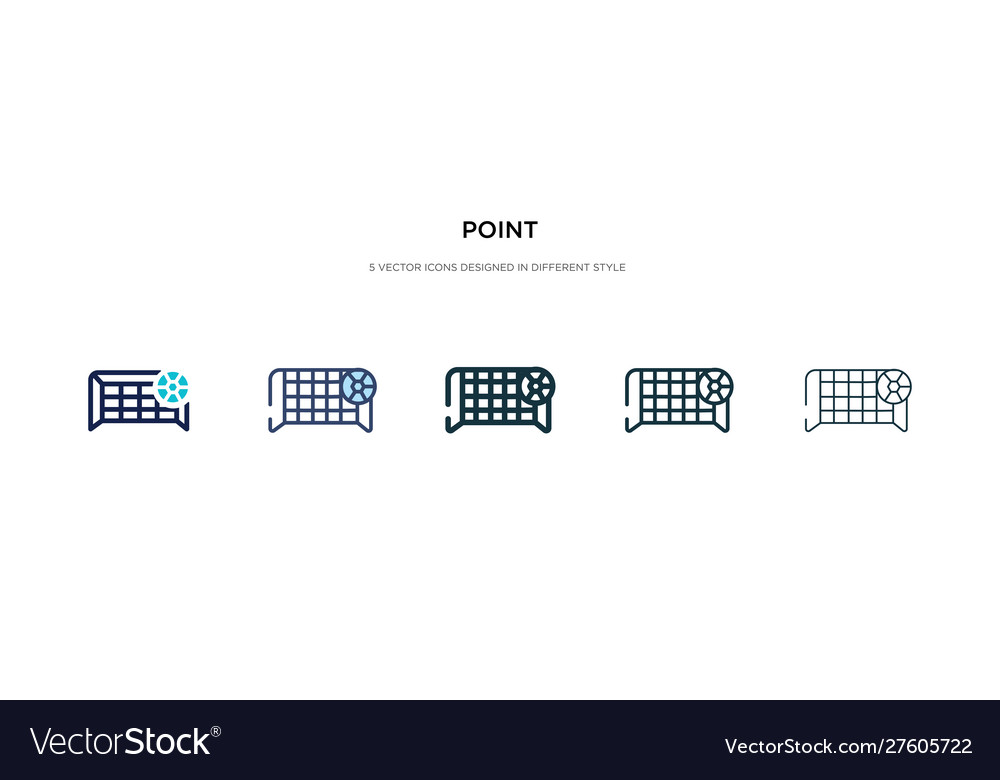 Point icon in different style two colored vector image Point icon in different style two colored