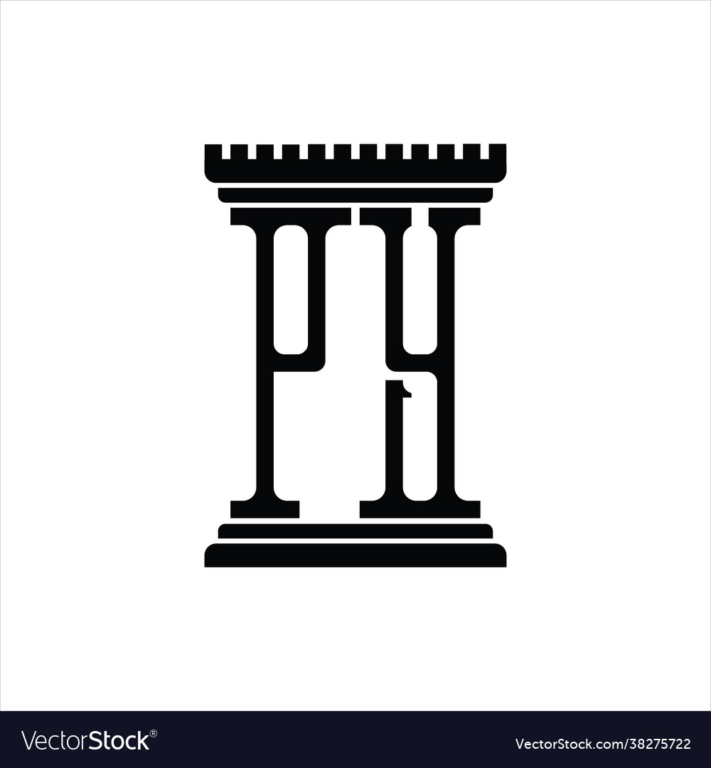 Py logo monogram with pillar shape design template Vector Image Py logo monogram with pillar shape design template