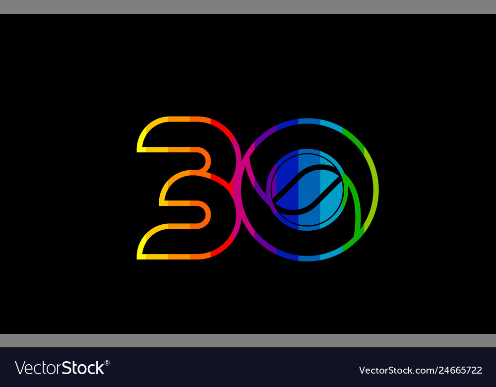 Regenbogen Farbe bunt Anzahl 30 Logo