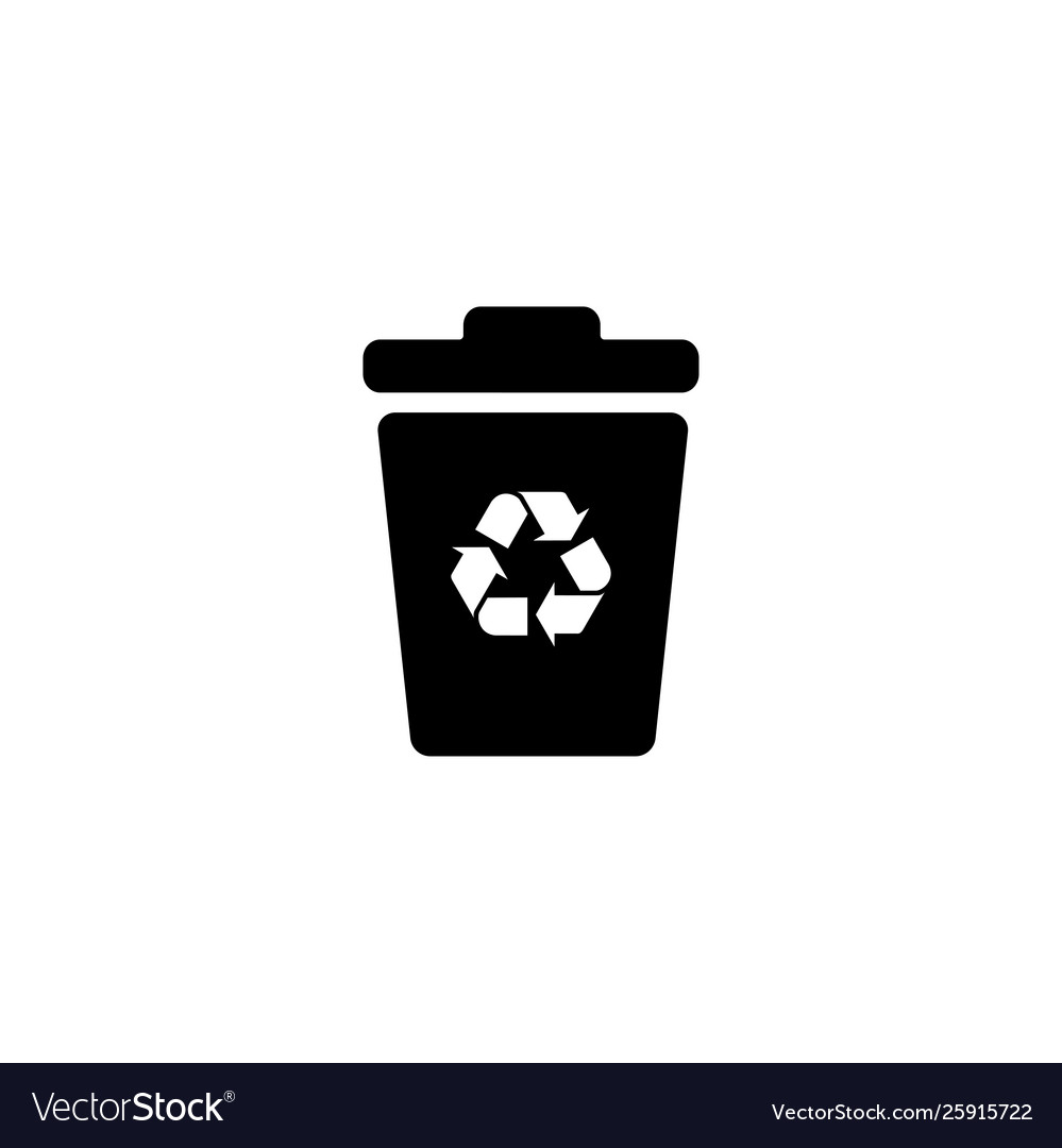 Recycle bin icon in flat style for apps ui