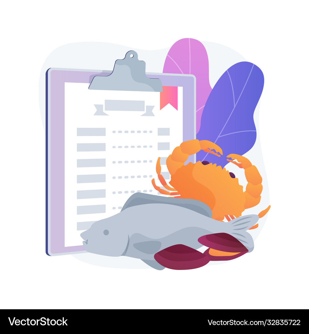 Seafood menu abstract concept Royalty Free Vector Image