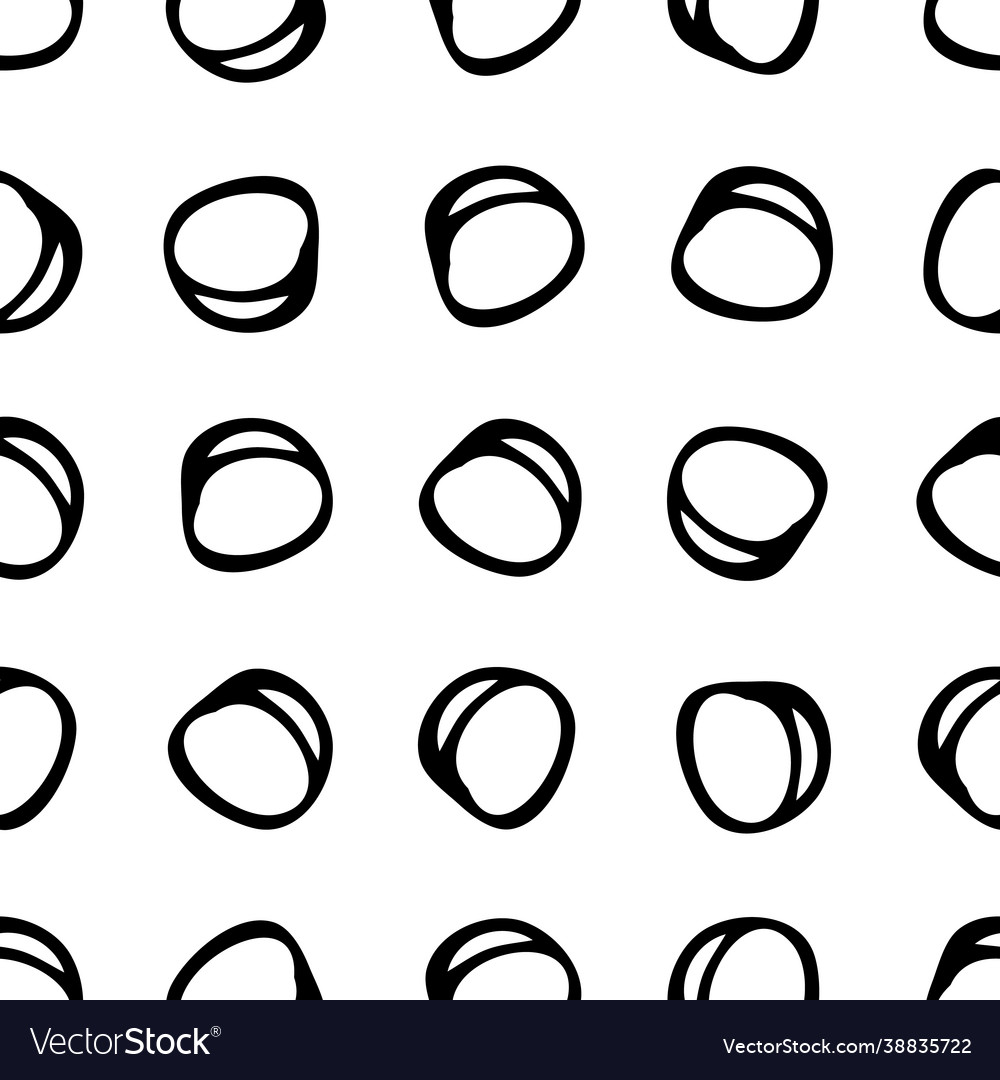 Seamless pattern with sketch round squiggle