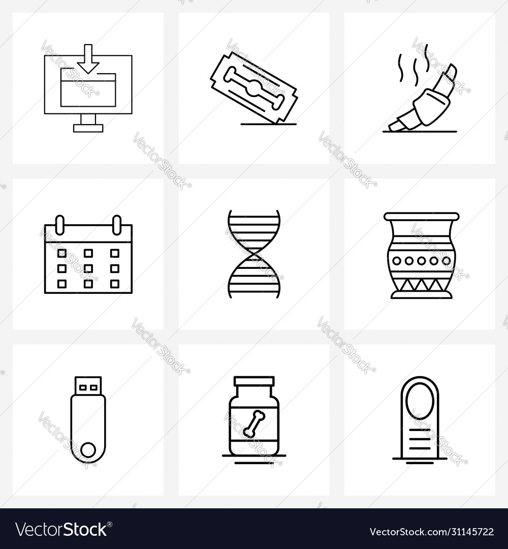 Set 9 ui icons and symbols for science dna