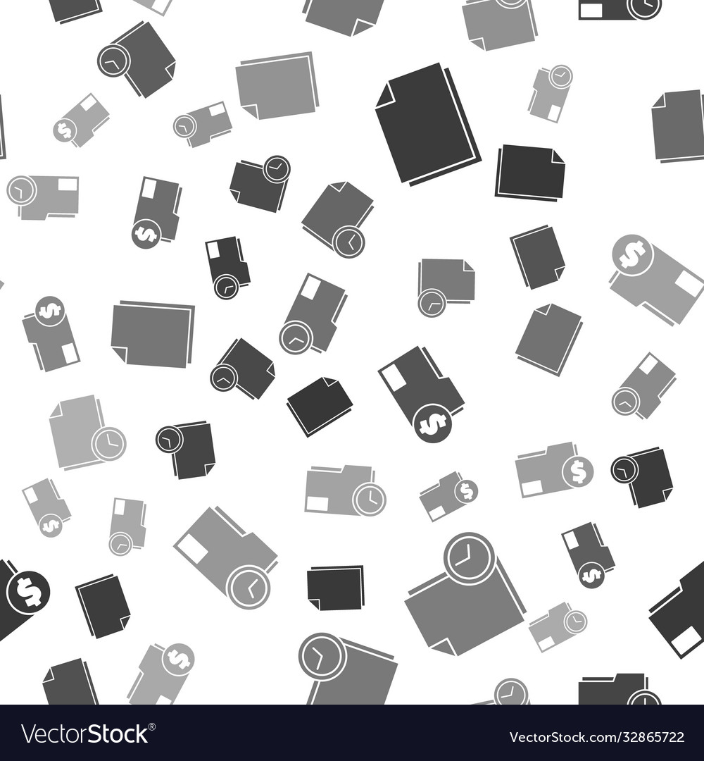 Set document with clock finance vector image Set document with clock finance